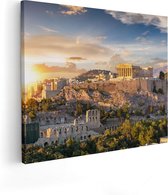 Artaza Canvas Schilderij Akropolis van Athene, Griekenland - Architectuur  - 100x80 - Groot - Foto Op Canvas - Canvas Print