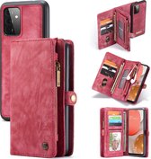 Caseme - vintage 2 in 1 portemonnee hoes - Samsung Galaxy A72 - Rood
