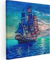 Artaza Peinture sur Toile Vieux Bateau Pirate Voilier Signé - 40x40 - Klein - Photo sur Toile - Impression sur Toile