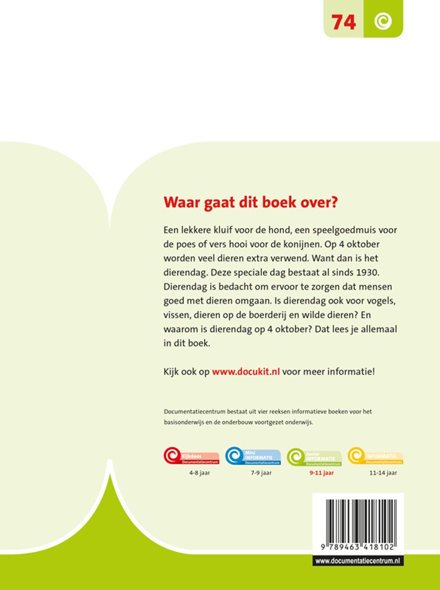 Junior Informatie 74 - Dierendag - back cover