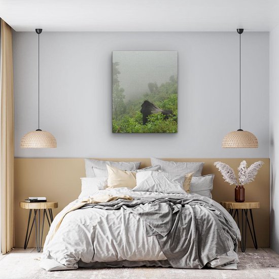Artaza - Peinture sur toile - Gorilla dans la forêt pendant le brouillard - 40x50 - Photo sur toile - Impression sur toile