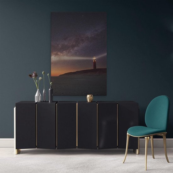 Artaza - Peinture sur Toile - Phare de Texel la Nuit - 80x120 - Groot - Photo sur Toile - Impression sur Toile