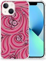 Anti Shock Case Geschikt voor iPhone13 Telefoonhoesje met doorzichtige rand Swirl Pink