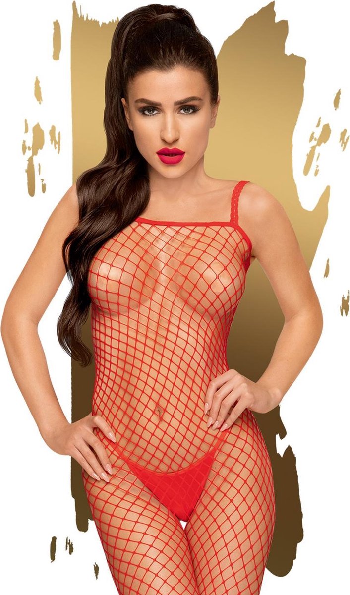 Penthouse Lingerie Body Search - Erotische Catsuit - Maat S/L - Rood