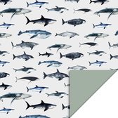HOP - Cadeaupapier - Inpakpapier - Kaftpapier - Sea Life - Blue - 70x300 cm