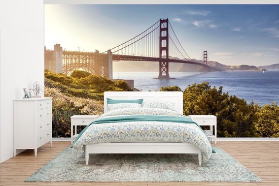 Behang - Fotobehang De Golden Gate Bridge in Californië - Breedte 430 cm x hoogte 240 cm