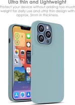 Hoesje Geschikt voor iPhone 13 Pro Max – Liquid siliconen backcover – Mint Groen