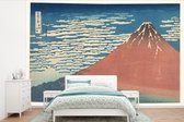 Behang - Fotobehang Mount Fuji - schilderij van Katsushika Hokusai - Breedte 420 cm x hoogte 280 cm