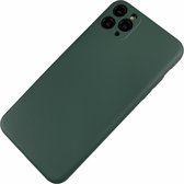 Apple iPhone 11 Pro Max - Silicone effen hoesje Tobias donkergroen - Geschikt voor