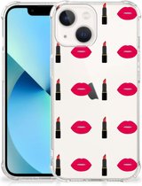 Telefoonhoesje  iPhone 13 mini Hippe Hoesje met transparante rand Lipstick Kiss