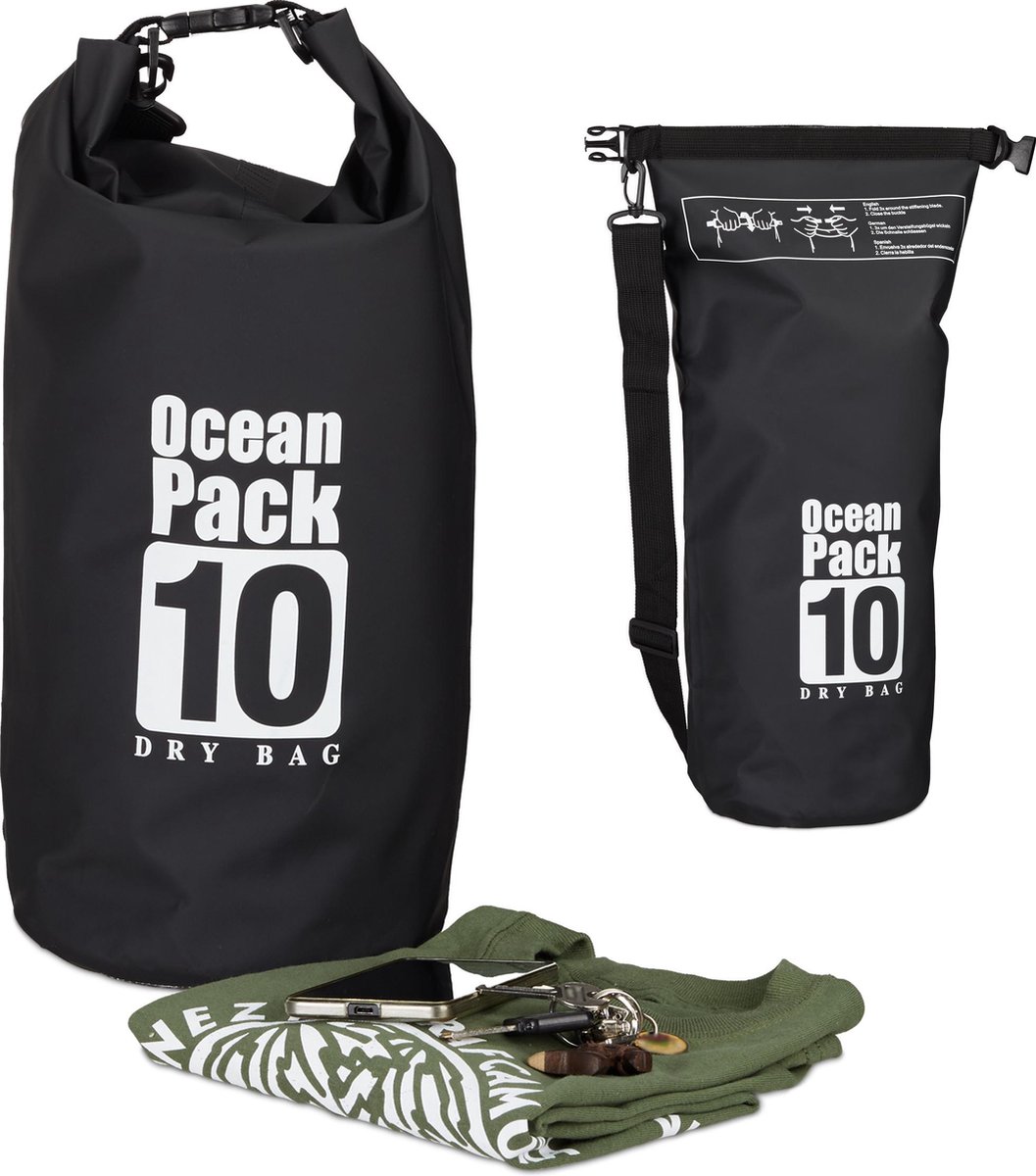 Waterproof bag 10L - Ocean pack 10 Liter - Zwart
