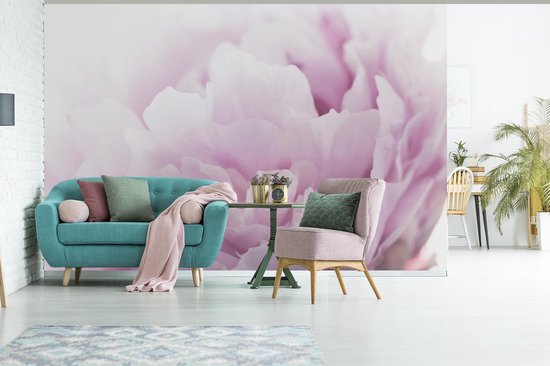 Papier peint Papier peint photo en vinyle - Gros plan d'une pivoine rose largeur 330 cm x hauteur 220 cm - Tirage photo sur papier peint (disponible en 7 tailles)