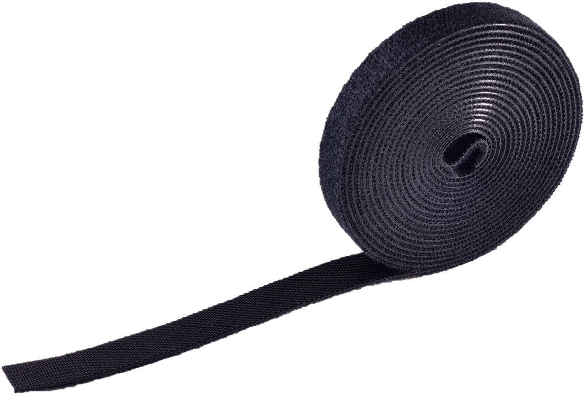 Klittenband rol 13mm / zwart (3 meter)