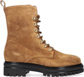 Wysh Monica Veterboots - Laarzen Met Veters - Meisjes - Cognac - Maat 35