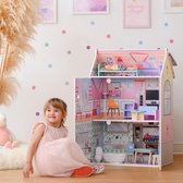 Teamson Kids Houten Poppenhuis Voor 12" Poppen - Accessoires Voor Poppen - Kinderspeelgoed - Veelkleurig