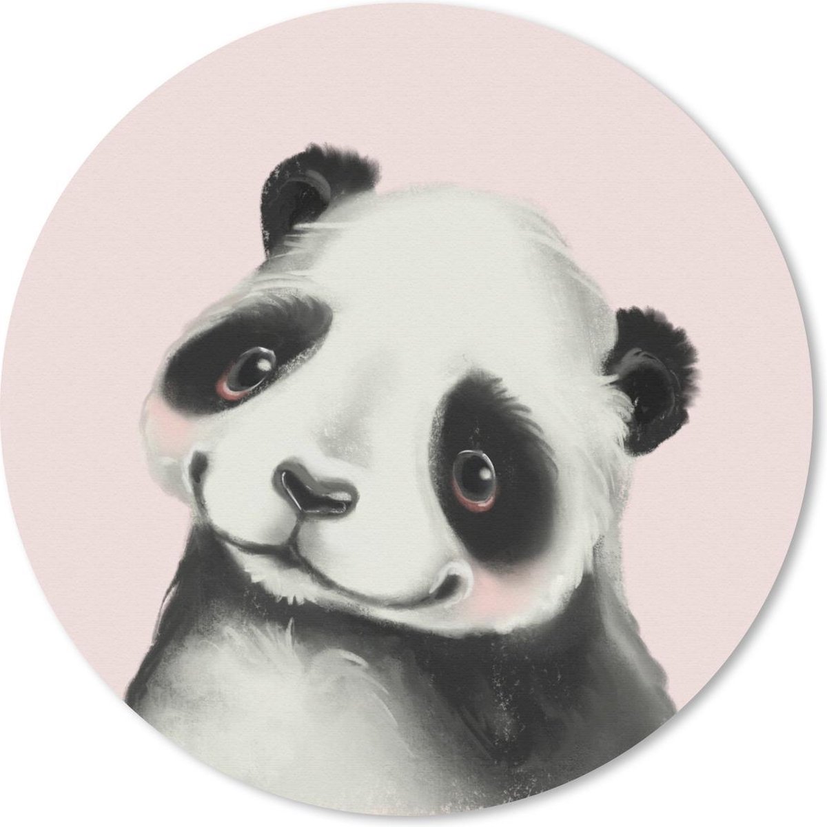 Muismat rond 30x30 cm - Mousepad Panda - Kinderen - Roze - Ronde muismatten
