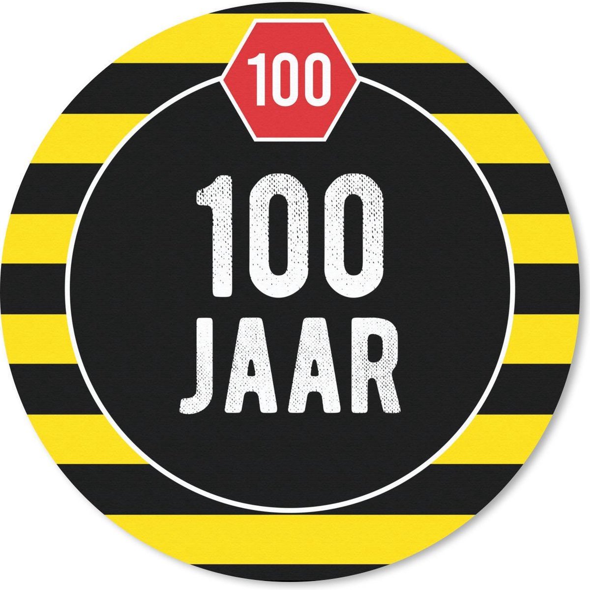 Muismat rond 20x20 cm - Mousepad Jubileum - Versiering - 100 jaar - Ronde muismatten