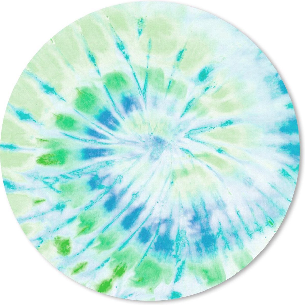 Muismat rond 30x30 cm - Mousepad Tie dye - Hippie - Blauw - Ronde muismatten