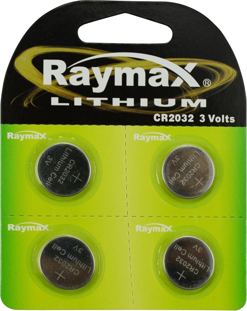 Raymax Lithium 3V Knoopcel CR2032 - 4 stuks