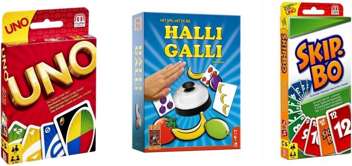 Spellenbundel - 3 Stuks - Uno & Halli Galli & Skip-Bo - Hasbro