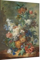 Stilleven met bloemen, Jan van Huijsum - Foto op Dibond - 30 x 40 cm