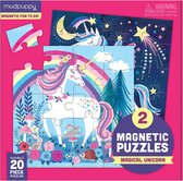 Mudpuppy magnetische puzzel Magische Eenhoorn dag & nacht - 2x 20 stukjes