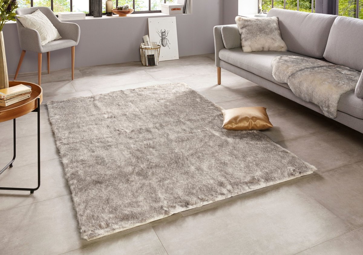 Decoratievacht imitatiebont Superior - crème/wit 120x170 cm