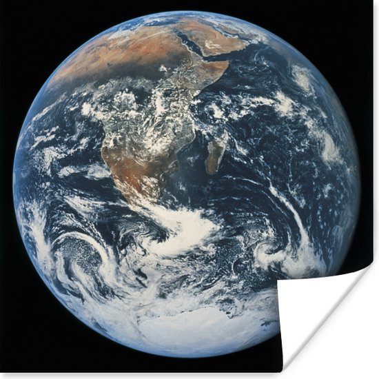 Poster De planeet aarde tegen een donkere hemel - 30x30 cm