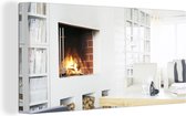 Tableau sur toile Cheminée dans une pièce moderne - 160x80 cm - Décoration murale