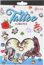 tattoo stickerboekje +280 stuks blauw