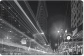 Bureau onderlegger - Muismat - Bureau mat - Lijnen van licht in New York - zwart wit - 60x40 cm