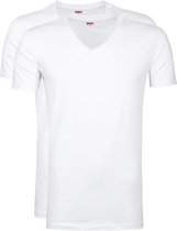 Levi's T-Shirt V-Hals Wit 2-Pack - maat M
