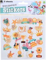 stickervellen transparant oranje 15 cm 2 stuks