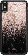 iPhone X/XS hoesje glass - Marmer twist | Apple iPhone Xs case | Hardcase backcover zwart
