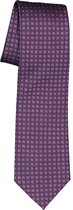 Michaelis stropdas - zijde - paars met zwart dessin - Maat: One size