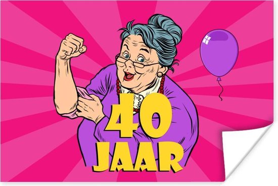 Affiche Femme - 40 Ans - Anniversaire - 30x20 cm