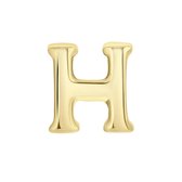 Gerecycled stalen goldplated charm letter - h