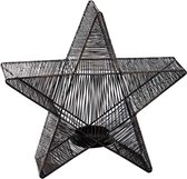 PTMD Bibi Ster Windlicht Kerstmis - 40 x 10 x 40 cm - Ijzer - Zwart