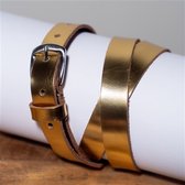 LEATHER BELT SMALL DARK GOLD 100 CM