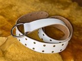 LEATHER BELT LIMITED WHITE GOLD STUDS