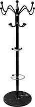 Kapstok - Marmeren Voet - 173cm - 14 Haken - Zwart