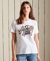 Superdry Dames tshirt Gebloemd T-shirt met tekst