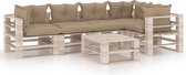 Decoways - 6-delige Loungeset met kussens pallet grenenhout