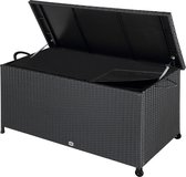Opbergbox polyrotan op wielen zwart 122 x 56 x 61cm