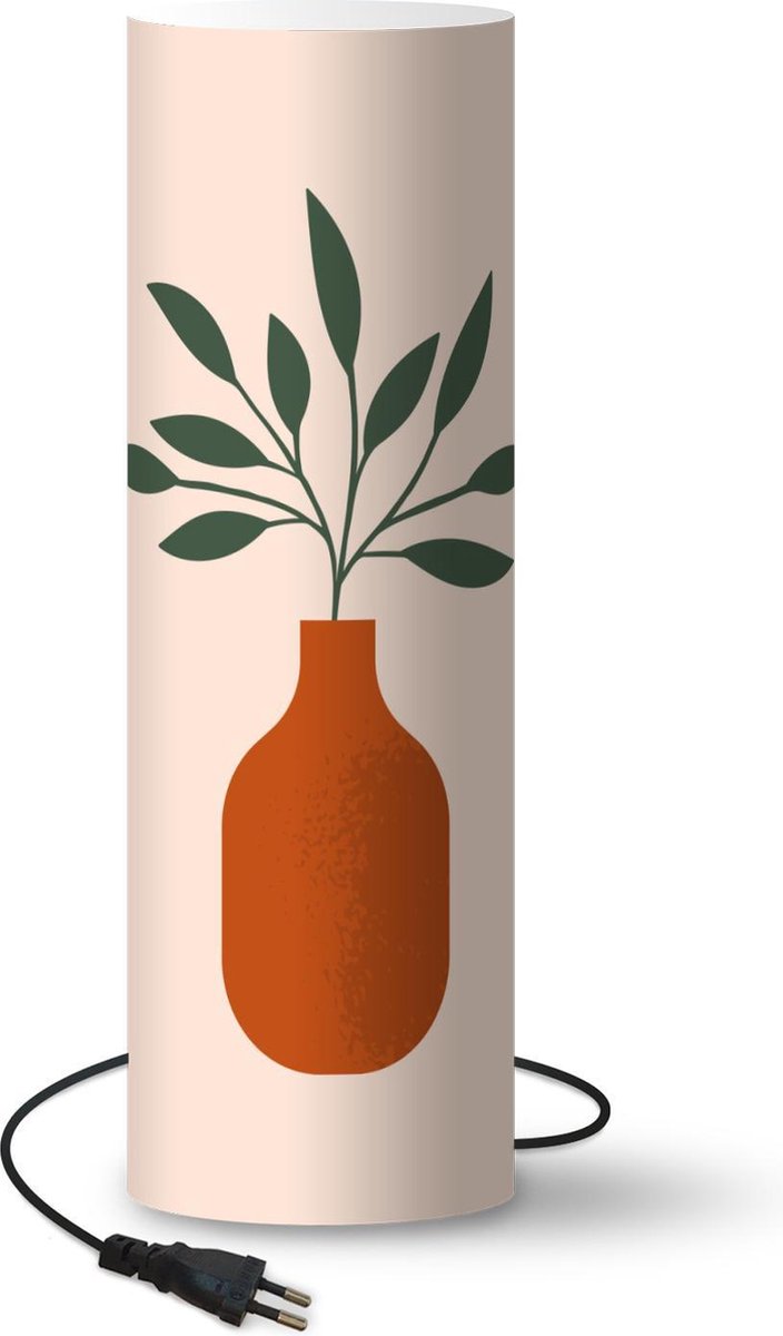 Lamp - Nachtlampje - Tafellamp slaapkamer - Vaas - Zomer - Plant - 60 cm hoog - Ø19.1 cm - Inclusief LED lamp