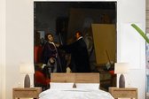Behang - Fotobehang Aretino in the Studio of Tintoretto - Schilderij van Jean Auguste Dominique Ingres - Breedte 195 cm x hoogte 240 cm