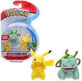POKEMON - Pak van 2 Pikachu & Bulbasaur-figuren van 5 cm - W9