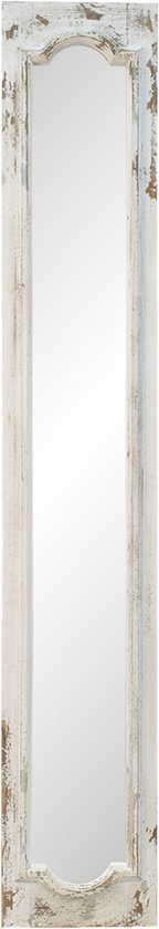 Clayre & Eef Spiegel 30x176 cm Wit Hout Glas Rechthoek Passpiegel