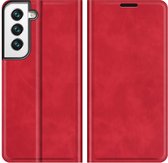 Cazy Samsung Galaxy S22+ Hoesje - Portemonnee Book Case - Kunstleer - Rood