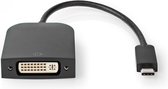 Nedis USB-C Adapter - USB 3.2 Gen 1 - USB-C Male - DVI-D 24+1-Pins Female - 1080p - 0.20 m - Rond - Vernikkeld - PVC - Zwart - Polybag